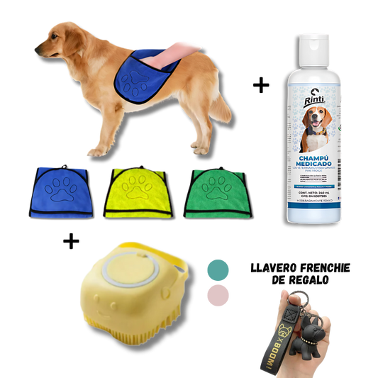 Combo Toalla + Cepillo + Shampoo