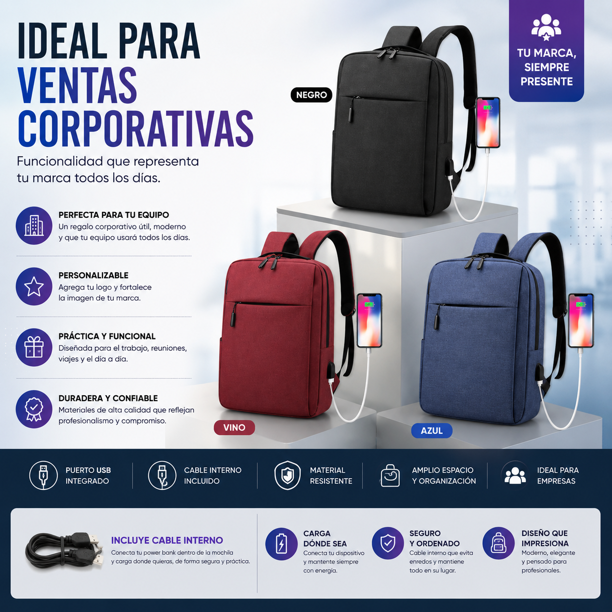 Mochilas Puerto USB