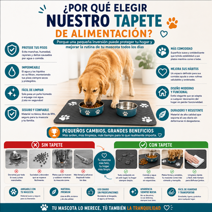 Tapete de alimentación para mascotas