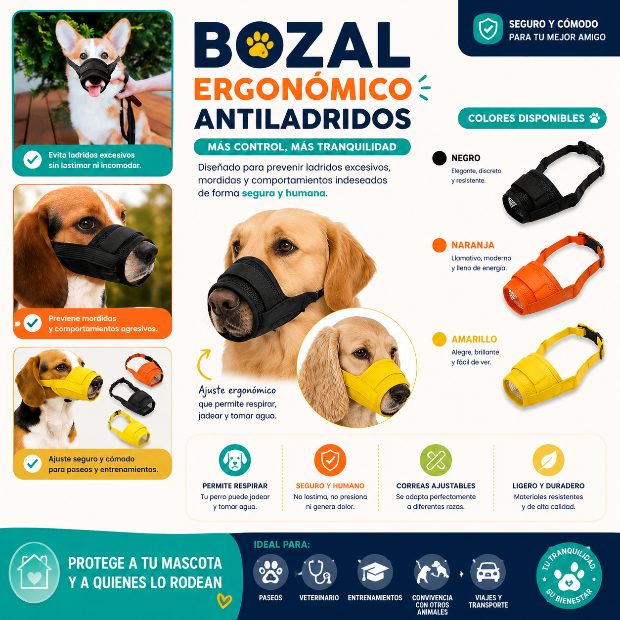 Bozal Ergonómico para Mascotas