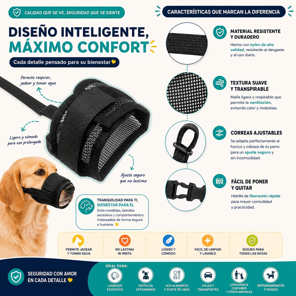 Bozal Ergonómico para Mascotas