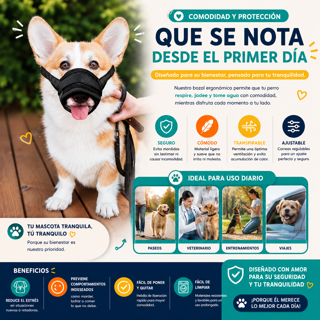 Bozal Ergonómico para Mascotas