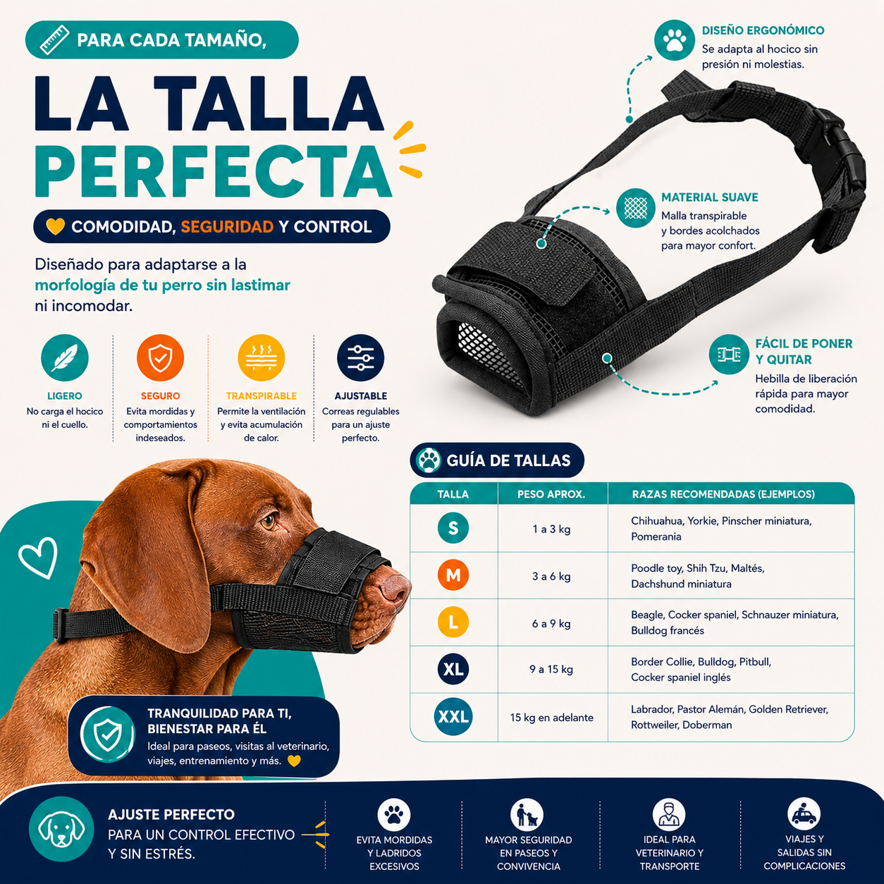 Bozal Ergonómico para Mascotas