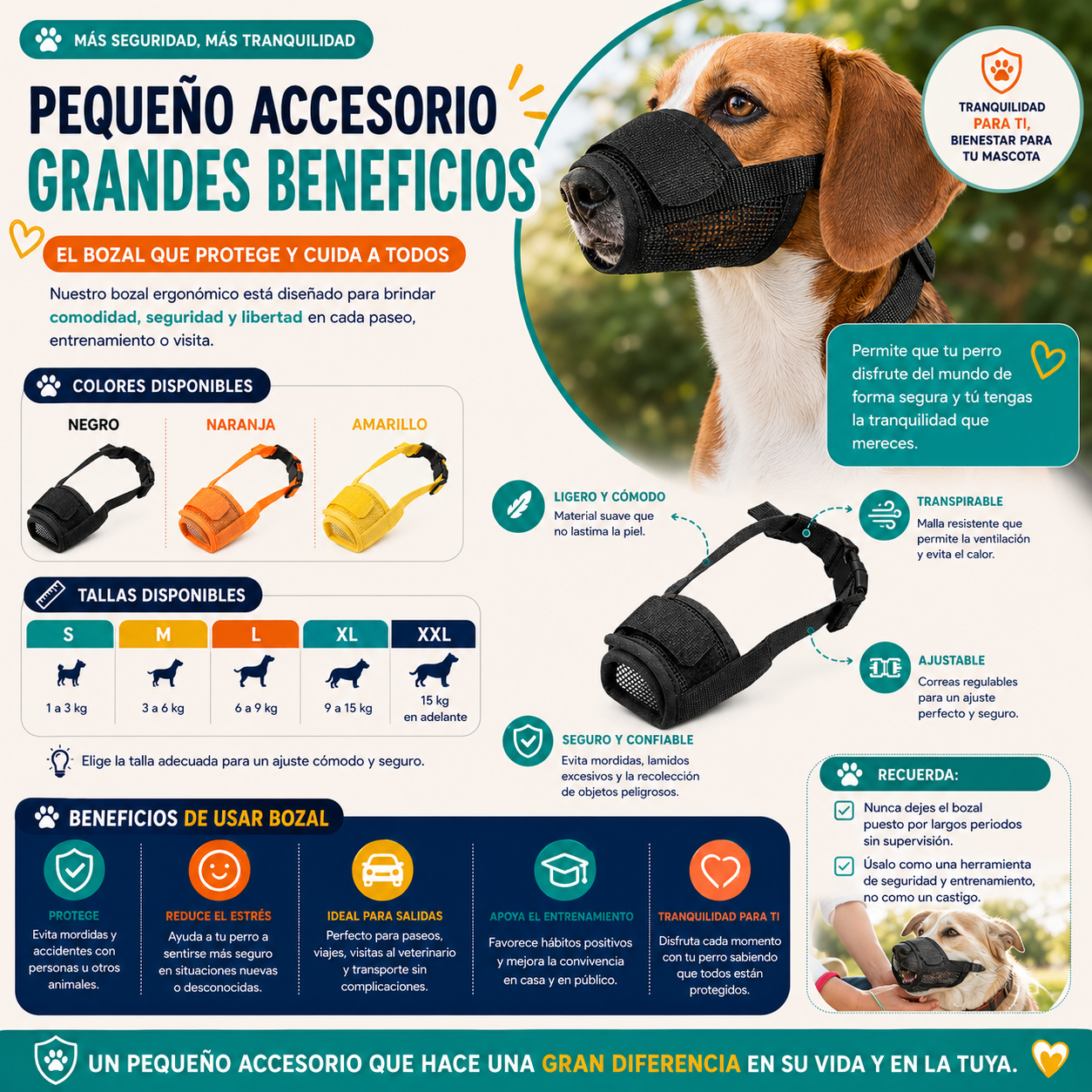 Bozal Ergonómico para Mascotas
