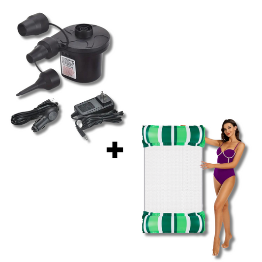 Combo Hamaca Inflable y Bomba Portátil